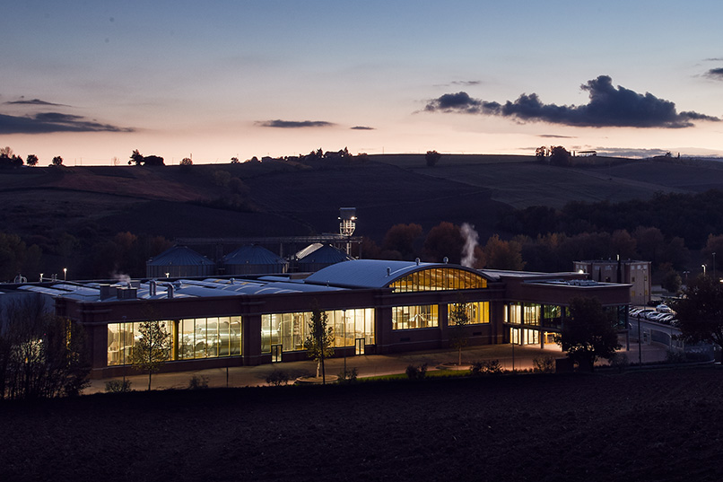 Veduta aerea della malteria e del birrificio