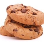 Chocolate homemade pastry cookies isolated on white background